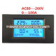 New AC80-260V 0-100A Voltage + Current + Power + Energy multifunction meter with LCD display